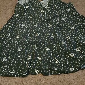 Torrid Black and White Music Note Mini Dress